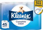 Kleenex Complete Clean Toilet Tissue 45 Rolls $24.23 + Delivery ($0 with Prime/ $39 Spend) @ Amazon AU
