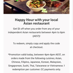 $5 off When You Order from Independent Asian Restaurants @ Menulog (4pm-6pm AEST Only)