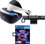 PlayStation VR + PS4 Camera + VR Worlds $279, PlayStation VR Mega Bundle (PS VR + 5 Games) $329 @ EB Games