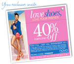 Nov 17-19 -  Novo Shoes - 40% off Family & Friends Offer [INSTORE & ONLINE]