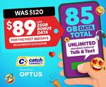 Catch Connect 365 Day Mobile Plan - 85GB $89 Delivered (Normally $120/yr for 60GB) @ Catch.com.au
