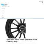 33% off All Pirelli Tyres @ Mycar Tyre & Auto