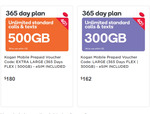 40% off Selected Kogan Mobile 365-Day Prepaid Plans: XL 500GB for $180, L 300GB for $162 Shipped @ Kogan