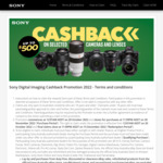 Sony Cameras and Lens $50-$500 Cashback @ Sony