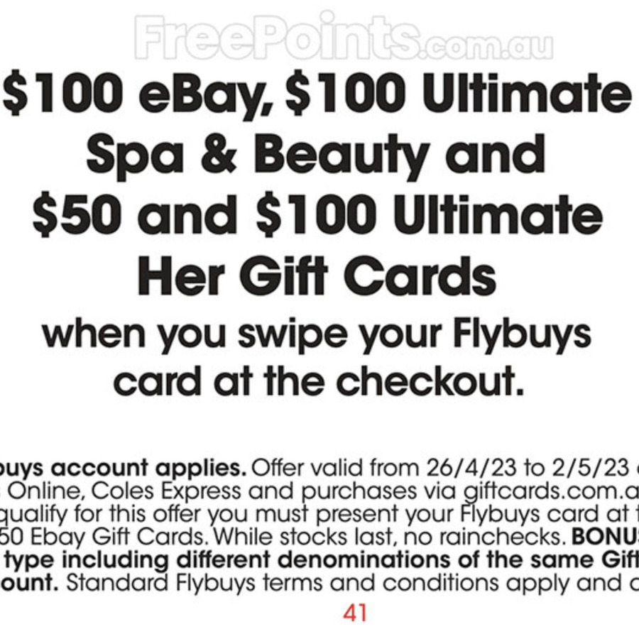 2000 Bonus Flybuys Points with Minimum $100 Officeworks Gift Card Purchase  @ Coles - OzBargain