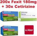 200x Trust Fexit 180mg (Fexofenadine Hydrochloride) + 30x Cetirizine 10mg $39.99 Delivered @ PharmacySavings