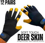 12 Pairs Handy Works Multi Purpose Flexible Deer Skin Gloves $39.95 Delivered @ South East Clearance