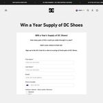 Win a Year's Supply of DC Shoes (12 Pairs - $1,200 Online Voucher) from DC Shoes / Ug Manufacturing Co