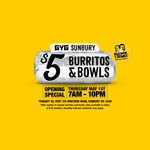 [VIC] $5 Burritos and Bowls @ Guzman Y Gomez, Sunbury