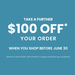 Extra $100 off $1000+ Spend + Delivery ($0 C&C) @ King Living Outlet