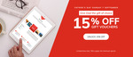 15% off Gift Vouchers (No Minimum Spend, Free Membership Required) @ RedBalloon