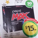 Pepsi Max, Solo or Schweppes Can Varieties 30x 375ml $15 (Woolies WA)