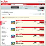 Coles Brand Tuna 95g Varieties $0.80