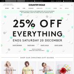Country Road Storewide 25% OFF Everything (Online and Instore)