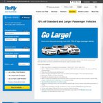 10% off Standard and Larger Passenger Vehicles Thrifty