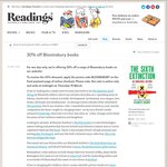 30% off Bloomsbury Books at Readings (Free Shipping from $19.95 - Including Gift Wrap)