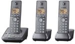 Panasonic Triple Handset with Answer Machine $34.20 [Click+Collect] or $4.95 Shipped @ Dick Smith eBay