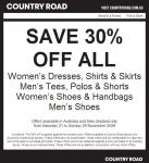 COUNTRY ROAD - 30% off Selected Men's and Women's Styles