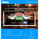 Free Coffee at Hyde Park, Sydney 5 - 18th October - Stan 