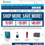 Amcal: $5 off over $50, $15 off over $100, $40 off over $200