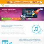 50% off TunesKit DRM Media Converter for Mac - Was US $44.95, Now US $22.48 (~AU $31.30)