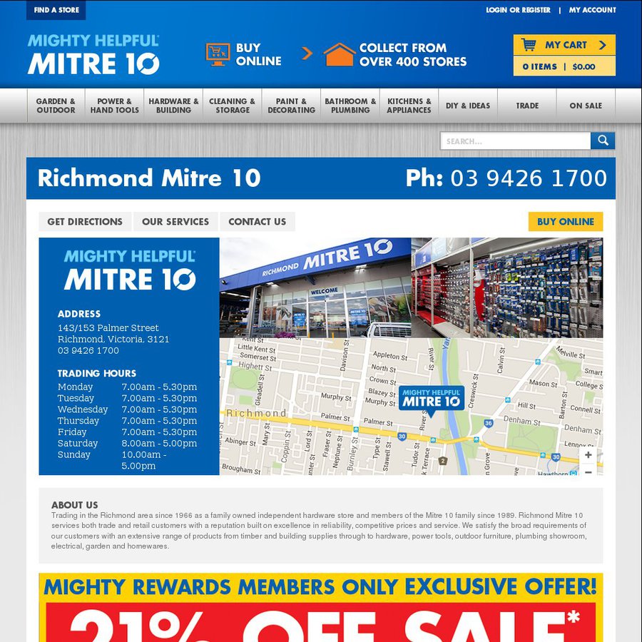 21 off Mitre 10 Richmond VIC inStore 1 Day Sale (Some Exclusions Apply) OzBargain