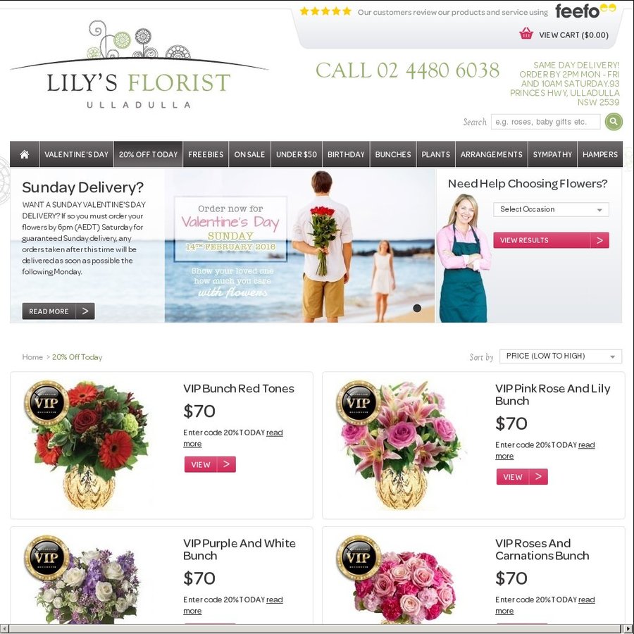 Flowers 20% off Sale at Lily's Florist Ulladulla, NSW (Online Only ...