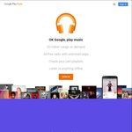 Google Play Music - 2 Month FREE Trial Unlimited Subscription - Normally $11.99/Month