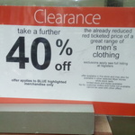 Further 40% off Already Reduced Men's Clothing @ Myer