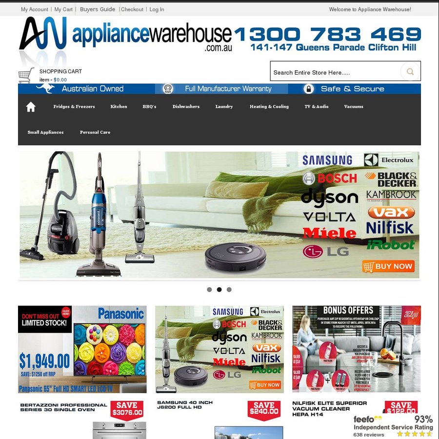 20.00 off for Purchases over 150 Appliance Warehouse OzBargain