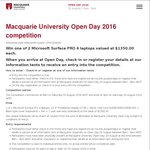 Win 1 of 2 Microsoft Surface Pro 4 Laptops [Attend Macquarie University Open Day on 20th August to Enter] [NSW Only]