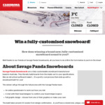 Win a Customised Savage Panda Snowboard Worth $2,200 from Cardrona