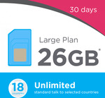 Lebara Large Plan 26 GB 30 Day Validity Sim Starter Pack $9.90 [Full Plan Price $39.90]