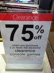 75% off in Myer Macquarie Centre NSW When You Buy at Least X2 Clearance Games