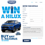 Win a 2018 Toyota HiLux SR Double-Cab Pick-Up & 365 Bottles of Maximus Worth $53,410 from Frucor Suntory [Purchase Maximus]
