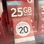 [VIC] Vodafone $40 SIM Pack $20 @ Kmart (Brandon Park)