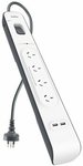 Belkin 4 Outlet 2 USB Surge Protector Powerboard $26 (OW/PB $24.70) @ Bunnings