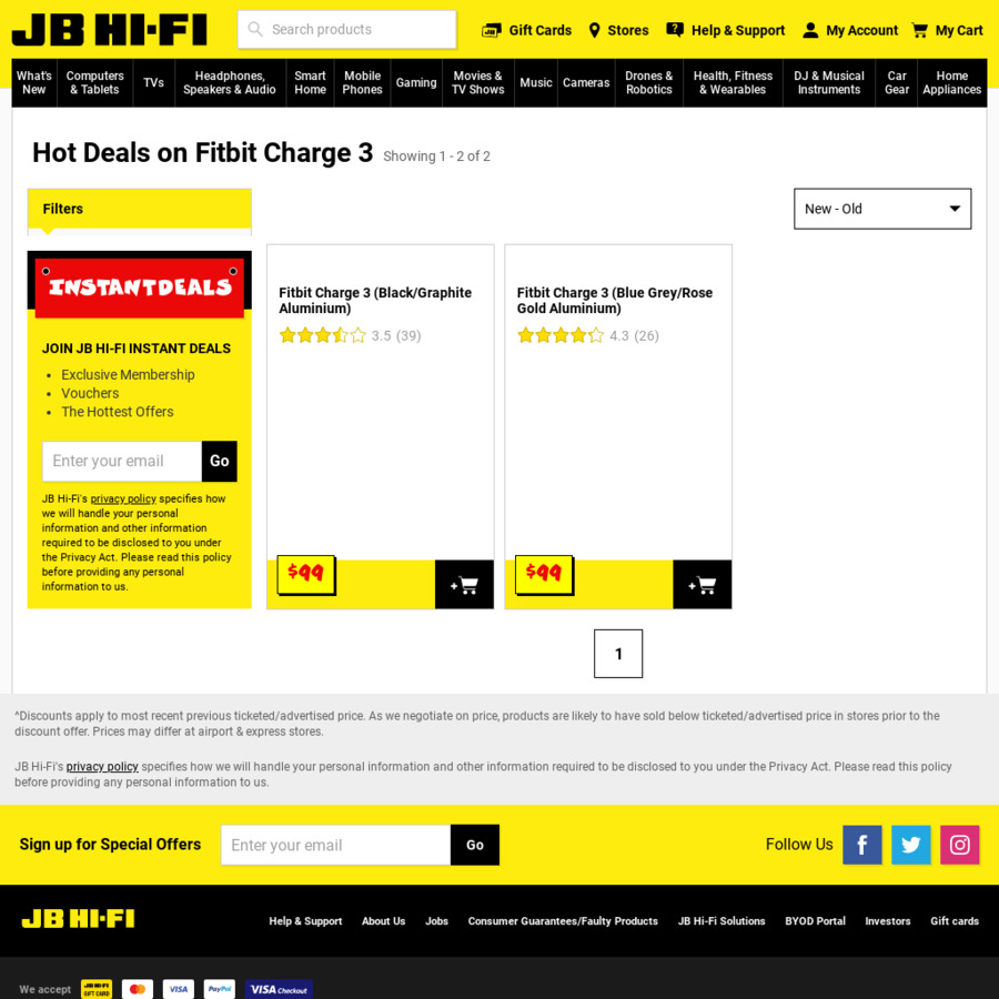 fitbit charge 3 price jb hi fi