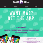 [VIC, QLD] Free Crunchy Taco + Free Weekly Offers during Febuary + Free Meal on Birthday via Rewards App @ Taco Bell