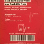Free Drink with Burger/Salad Takeaway Purchase - Original Flyer Required @ Grill'd [In-Store/Phone Orders Only]