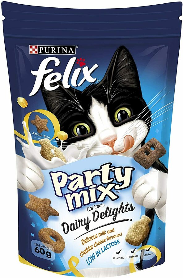 Felix Party Mix Dairy Delight Cat Treats, 60g 2 (1.80 Subscribe