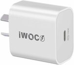 Iwoco AU Plug 18W Type-C PD Fast Charger 1 Pack $12.59, 2 Packs $17.49 + Delivery ($0 with Prime/ $39 Spend) @ Iwoco Amazon AU