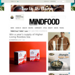 Win 1 of 5 Higher Living Rooibos Tea Packs Worth $50 from MiNDFOOD