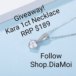 Win One of Two 'Kara 1ct Moissanite Sterling Silver Necklaces' worth RRP $189 each from DiaMoi