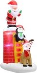 Jingle Jollys 2.1M Christmas Inflatable Santa on Chimney Decorations Outdoor LED $119.95 Delivered @ Home on the Swan