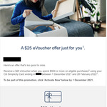 Citi Credit Card - Receive a $25/$50 eVoucher When You Spend $500 or More on Eligible Purchases (Activation Required)