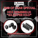 Hex Dumbbells $3.50 Per Kilo (e.g. 2 x 5KG $35) + Delivery within 10km Range or Free Local Pickup @ Panda Performance