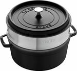 Staub Cocotte with Steamer Round 26cm Black $297.66 + Delivery ($0 with Prime) @ Amazon UK via AU