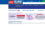 L’Oréal Paris Skincare 50% off @ Chemist Warehouse (+ 20% Upsized Cashback from ShopBack)