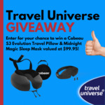 Win a Cabeau Travel Pillow and Sleep Mask Prize Pack from Travel Universe